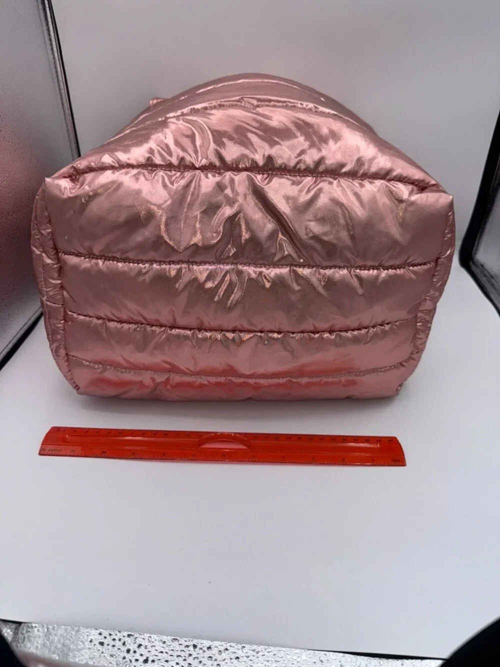 Justice Live Justice Rose Gold Metallic Puffer Tote Bag